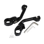 1-1/4" Gloss Black Long Angled Adjustable Highway Peg Mount Kit for Harley