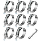 8PC Stainless T-Bolt Clamp Set for Turbo Exhaust Intercooler Silicone Coupler