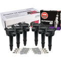 Set of 6 Ignition Coils & NGK Ruthenium HX Spark Plugs for Ford Mercury V6