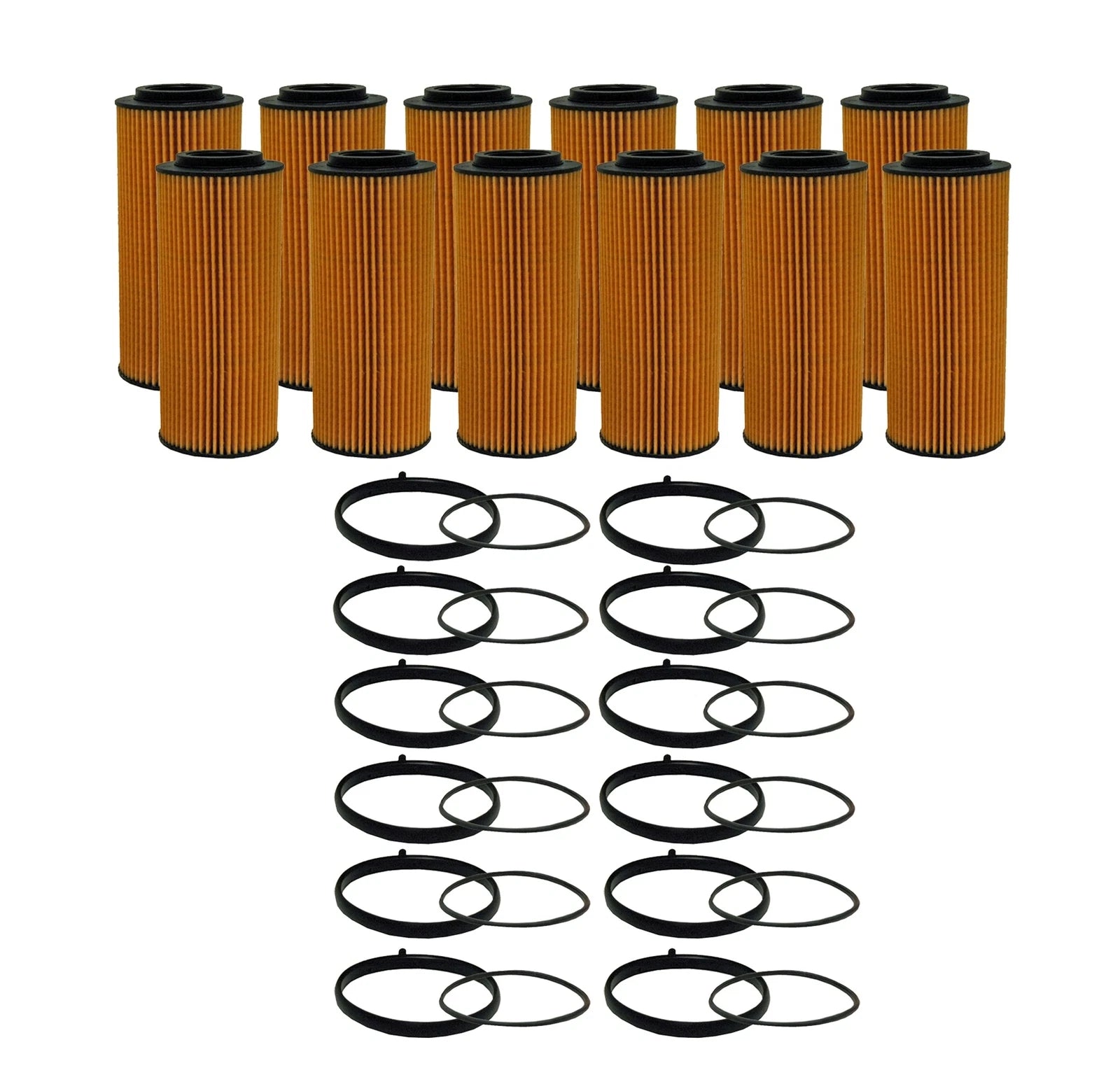 Set of 12 Engine Oil Filters for Audi Porsche Volkswagen V6