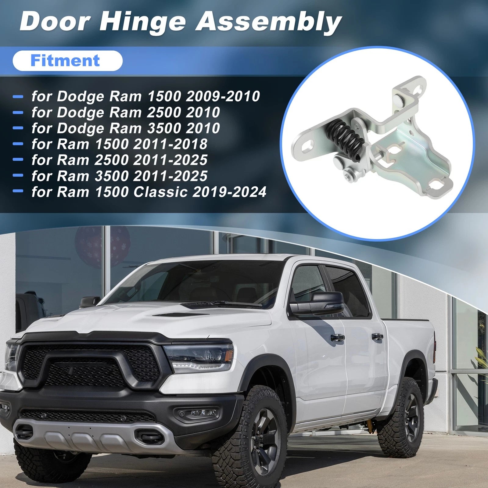 Front Right Lower Door Hinge for Dodge Ram 1500 2500 3500 (2009–2018) 68058519AC