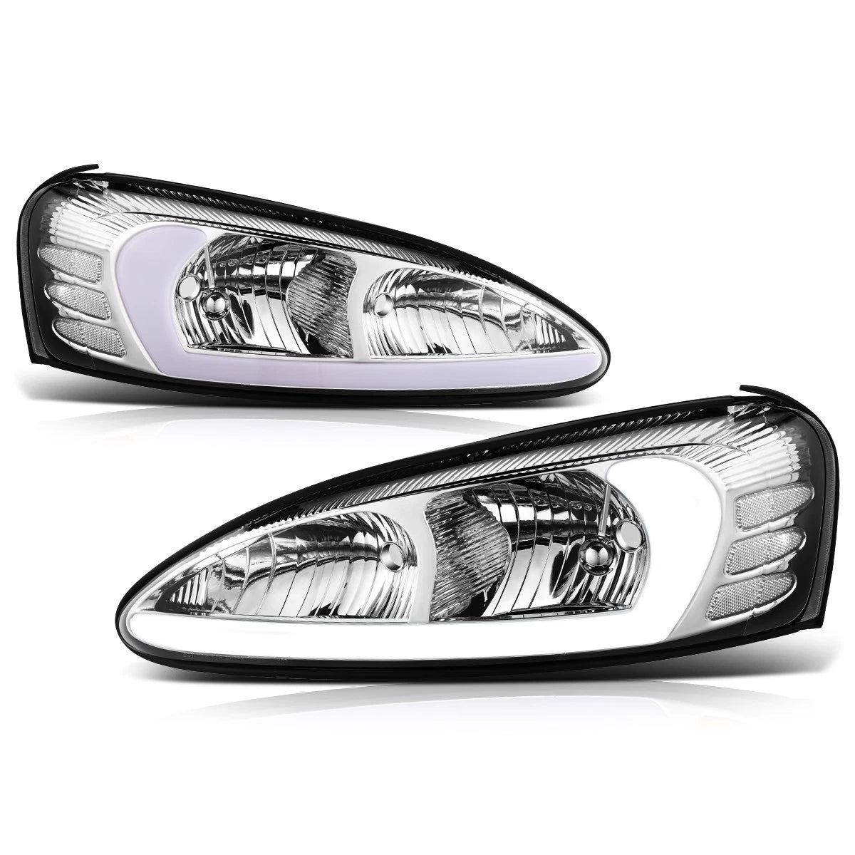 3D LED Tube DRL Headlights Assembly for Pontiac Grand Prix (2004–2008)