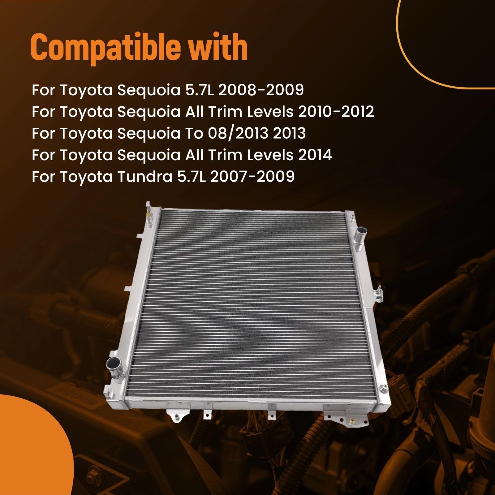 Aluminum Engine Radiator for Toyota Tundra Sequoia (2007-2020)