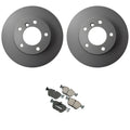 Hella Front Rotor & Akebono EURO Ceramic Disc Brake Pad Kit for BMW E39 (1997–2003)