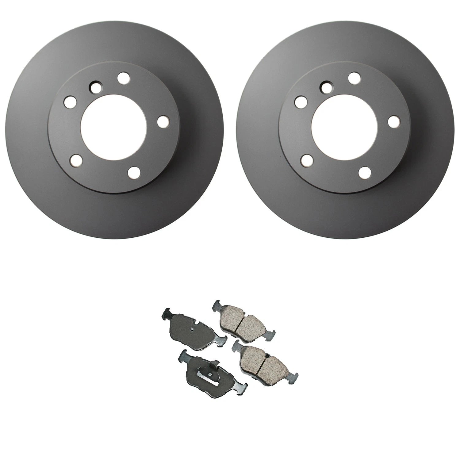 Hella Front Rotor & Akebono EURO Ceramic Disc Brake Pad Kit for BMW E39 (1997–2003)