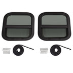 2 Pack Black Replacement Windows for RV Teardrop Style (14" W x 16" H)