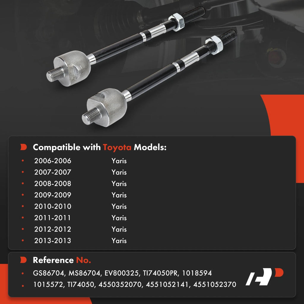 Front Inner Tie Rod Ends for Toyota Yaris 2006–2013 1.5L L4