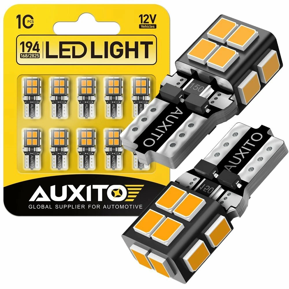 Set of 10 T10 LED Side Marker Light Bulbs for Various Vehicles (YYYY–YYYY)