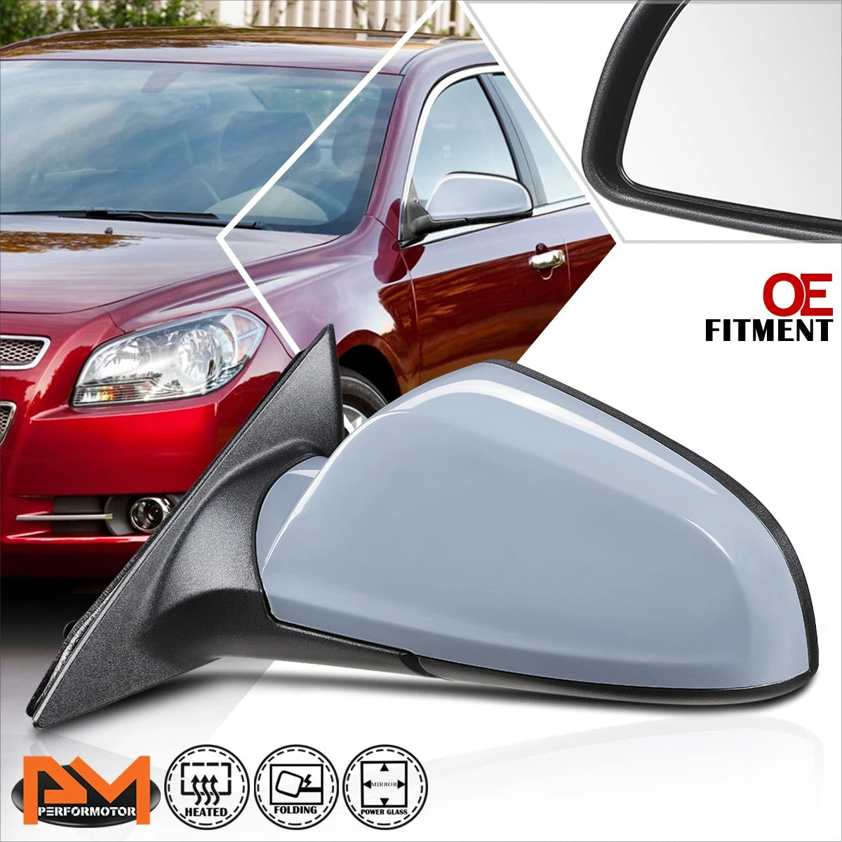 Powered Heated Side Rear View Door Mirror for Saturn Aura (2007–2009)