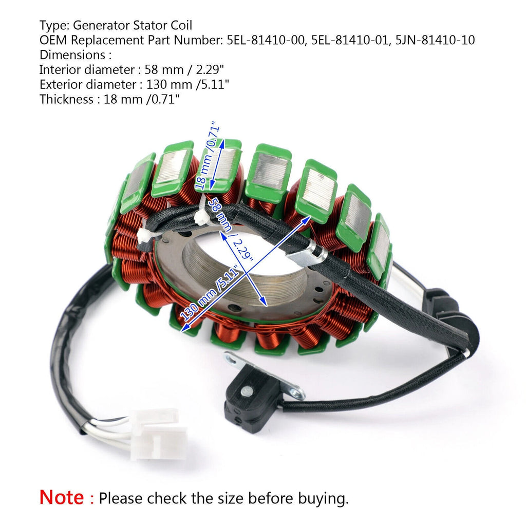 Stator for Yamaha XVS1100 VStar (2000–2003) 5JN-81410-10