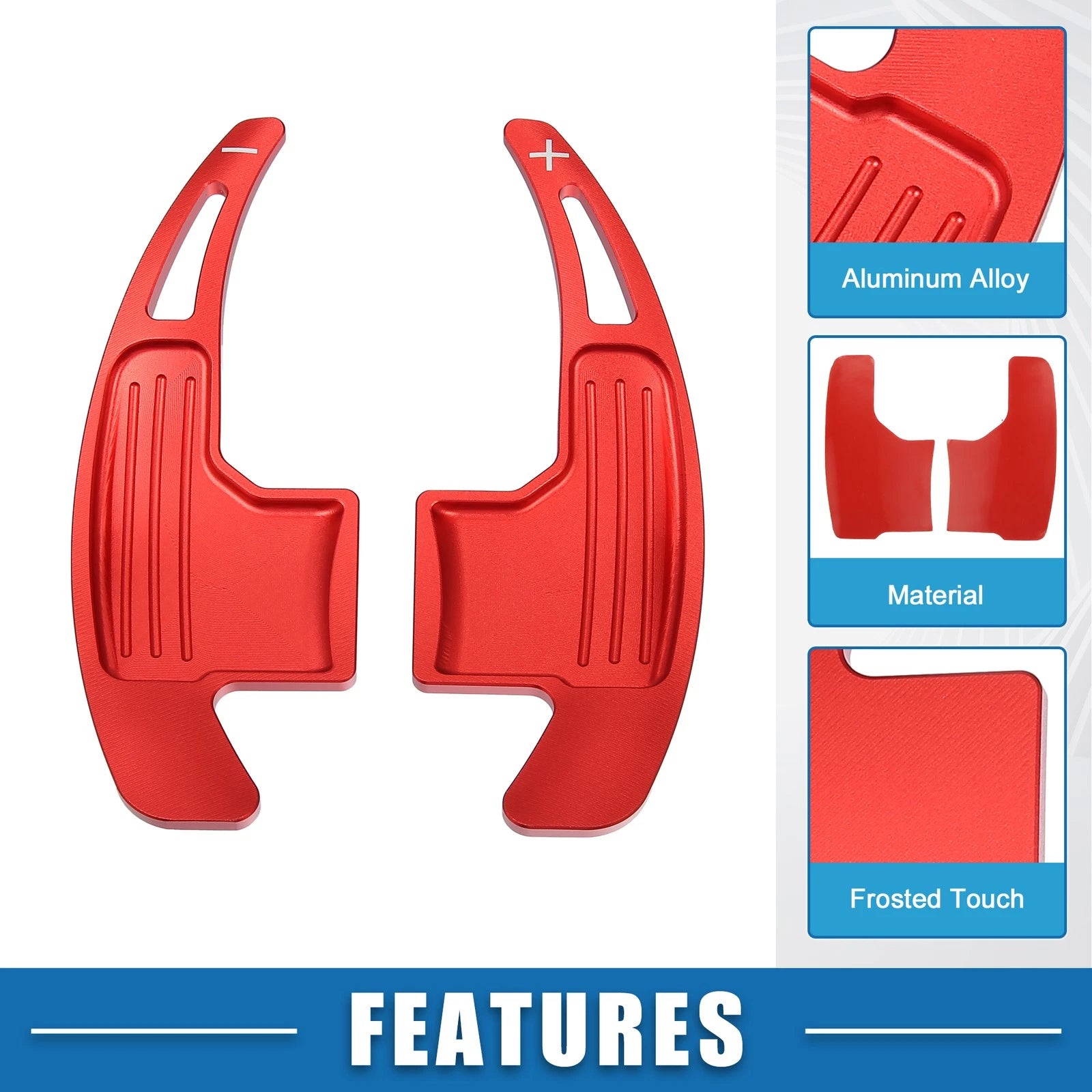 Set of 2 Steering Wheel Shift Paddles for Ford Mustang (2015–2021) Red