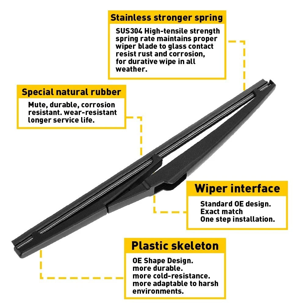 Rear Windshield Wiper Arm Blade Set for Jeep Grand Cherokee (2011–2017)