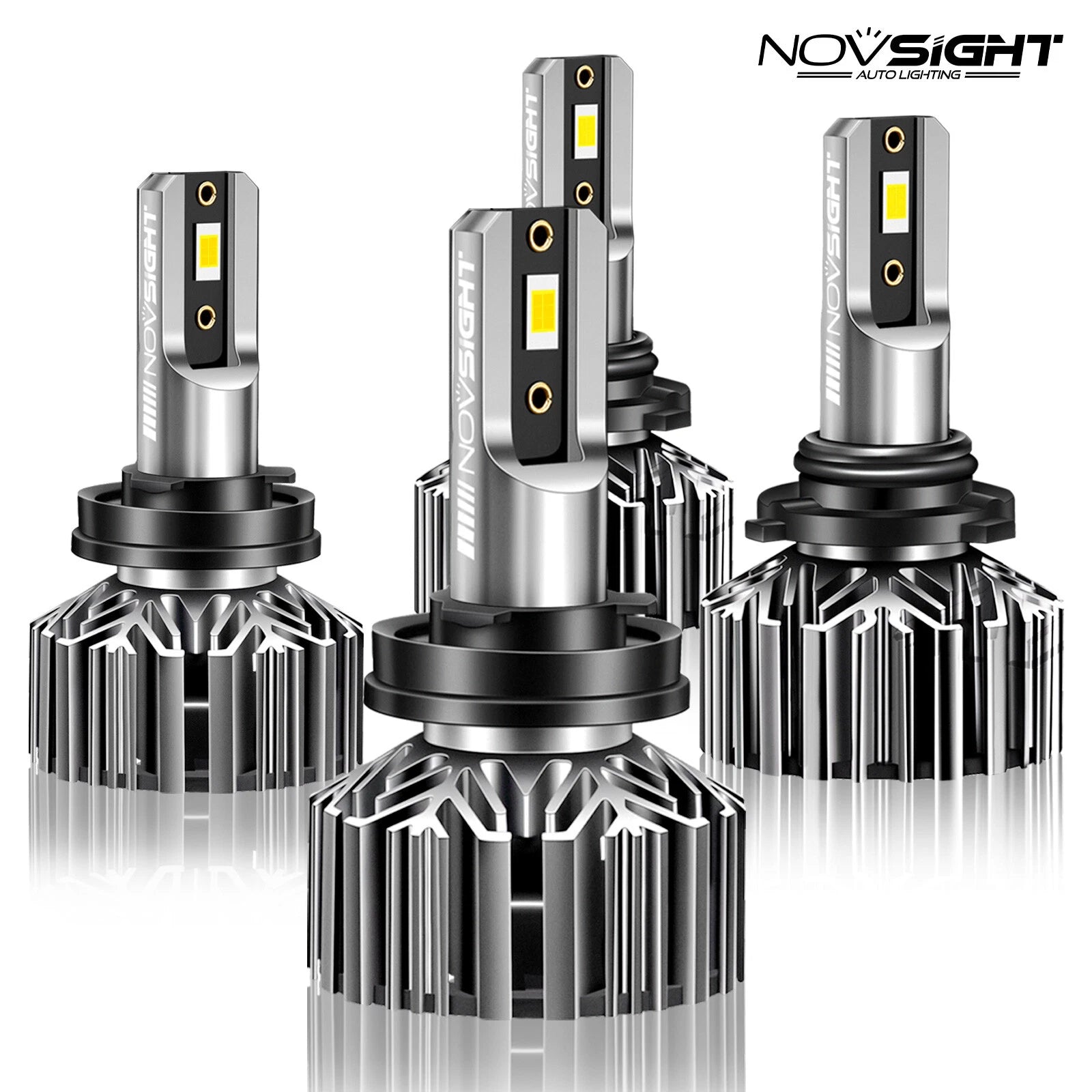 2X 9005/HB3 + H11 LED Headlight Bulbs Kit for Novsight (N/A)