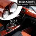 1x Glossy Wood Grain Vinyl Car Wrap Roll Sticker Decal DIY 30x124CM Maroon