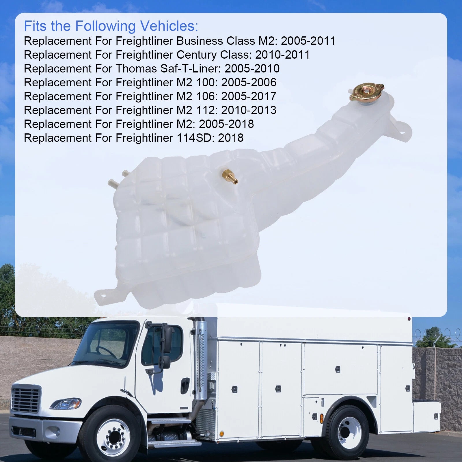 Coolant Reservoir for Freightliner M2 Thomas C2 (2005-2011)