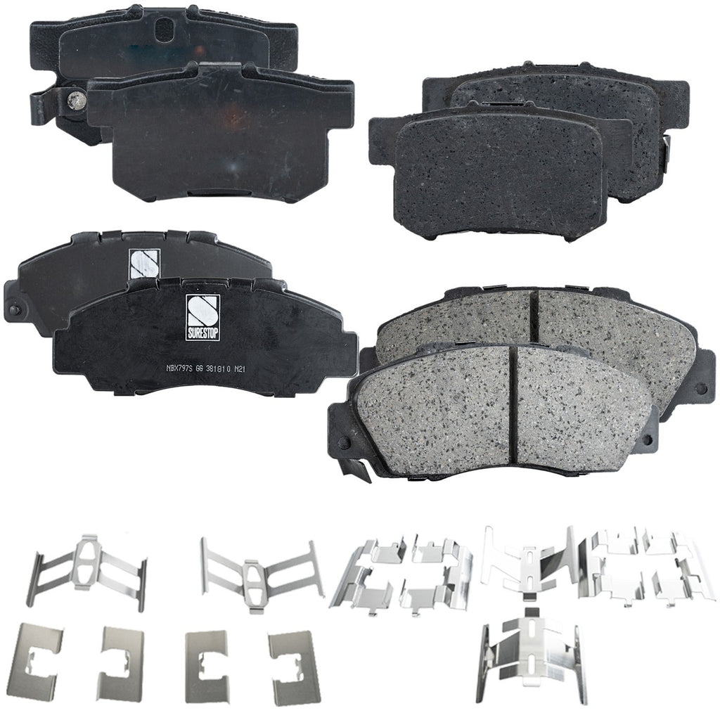 Set of 4 Ceramic Brake Pads for Honda Odyssey (1995–1998)