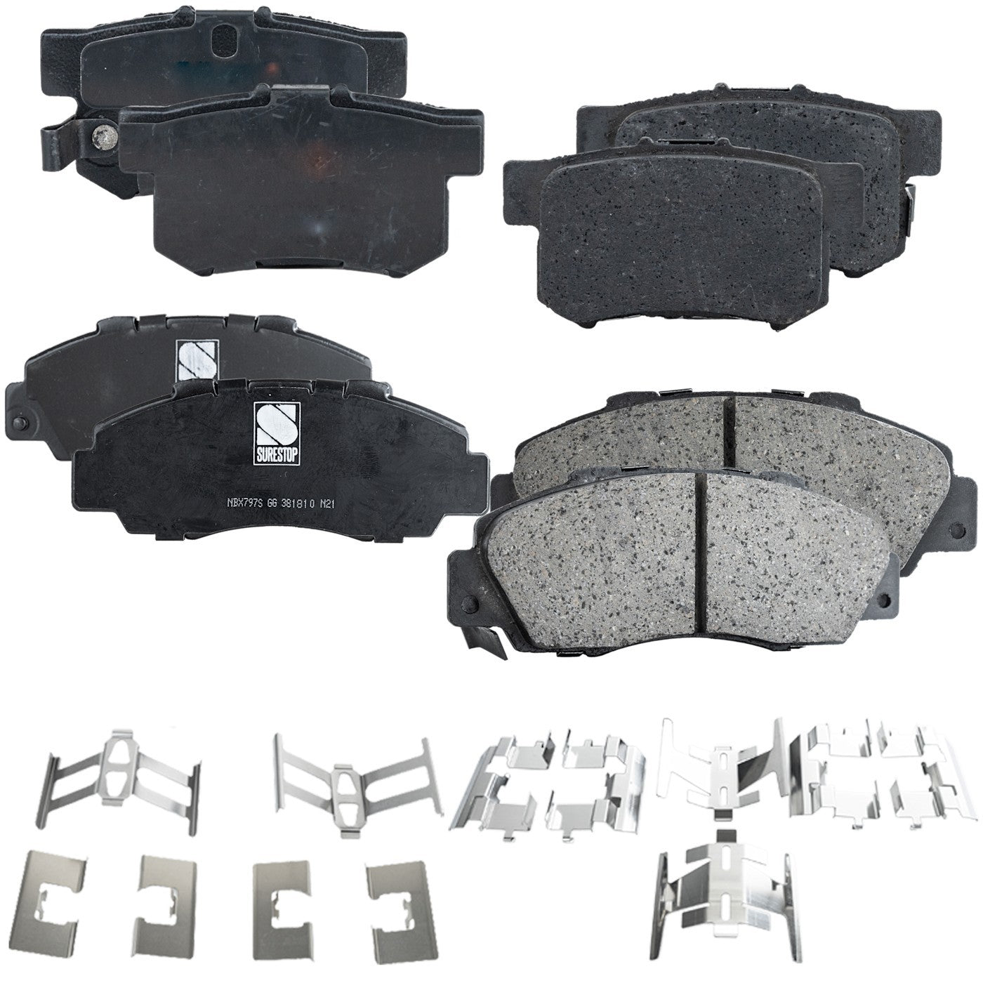 Set of 4 Ceramic Brake Pads for Honda Odyssey (1995–1998)