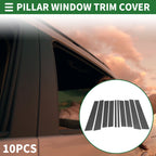10 Pcs Door Pillar Window Trim for Mercedes GL-Class (2013–2019) Black Carbon Fiber