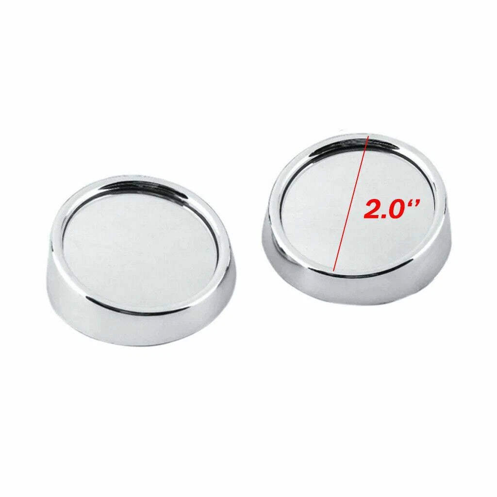 2" ABS Silver Rear Blind Spot Convex Round Mirror for Rear Wide View (-)