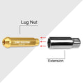 20Pc M12X1.5 Gold JDM Open End Conical Wheel Lug Nuts + Extension 25mmx90mm