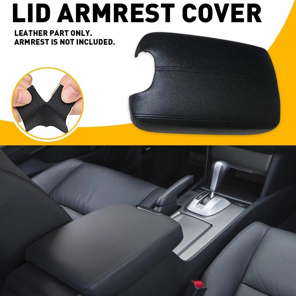 Center Lid Console Armrest Cover for Honda Accord (2008–2012) Black Microfiber