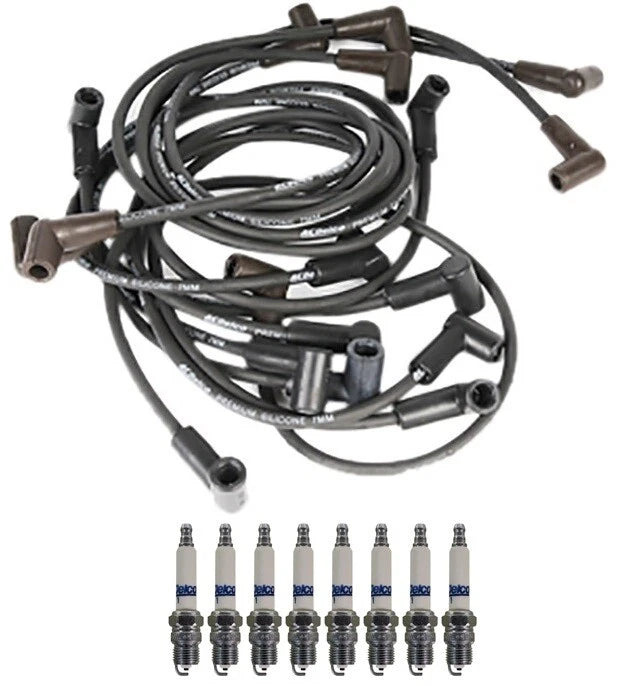 Set of 8 ACDelco Rapidfire Spark Plugs & Ignition Wire Set for GMC C1500 Yukon (1992–1999)