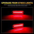 2X Red LED Rear Bumper Side Marker Lights for Toyota RAV4 (1996–2000)