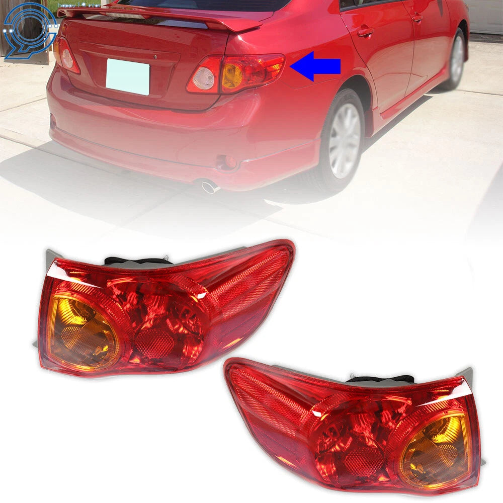 Set of 2 Chrome Tail Lights for Toyota Corolla (2009–2010)