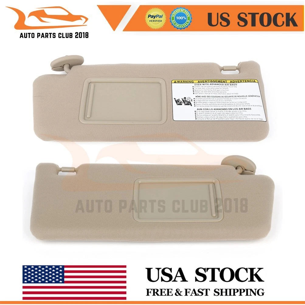 Sun Visor Pair for Toyota Tacoma (2006) - Tan Beige