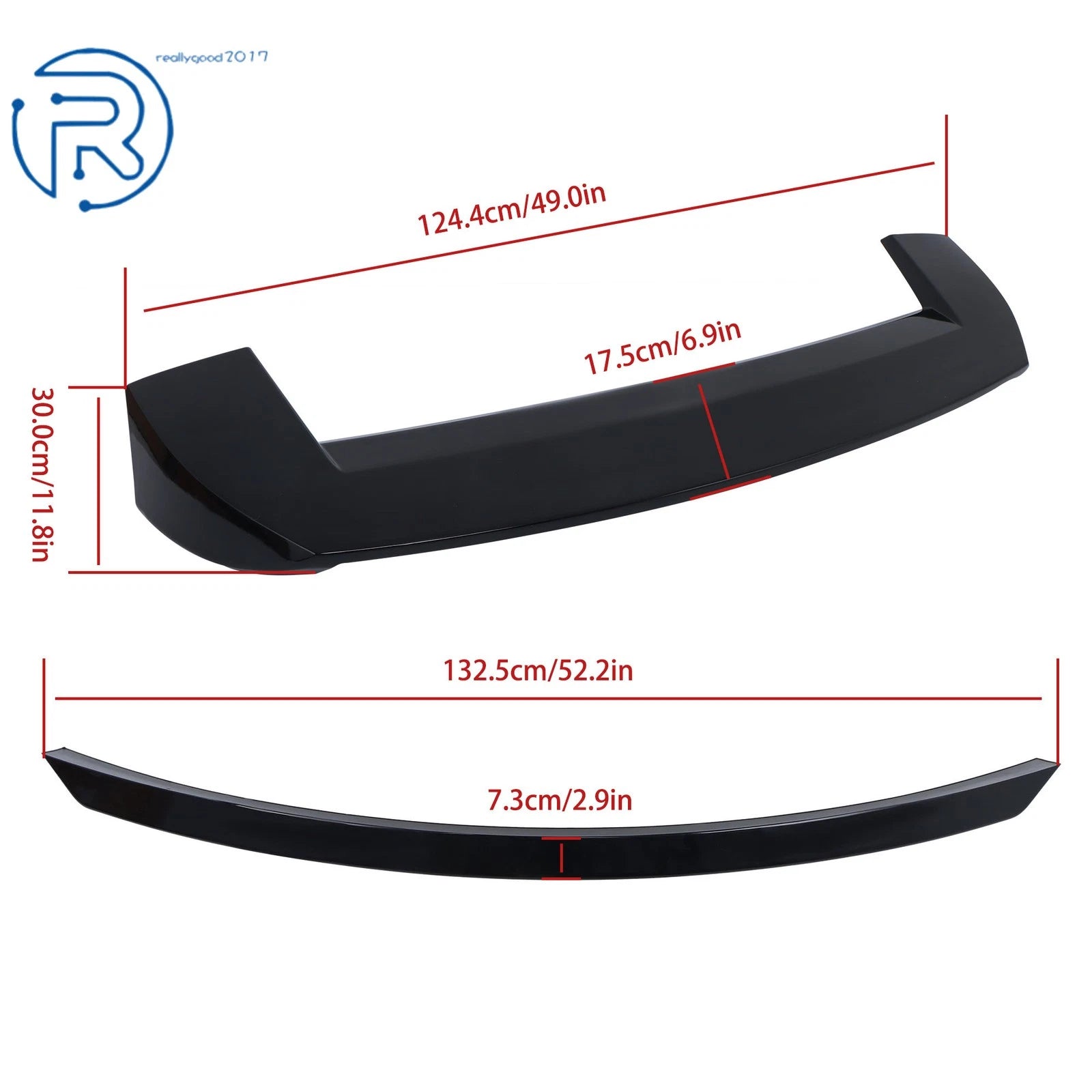Spoiler Roof Rear + Mid Wing for Jeep Grand Cherokee (2013–2021) Black