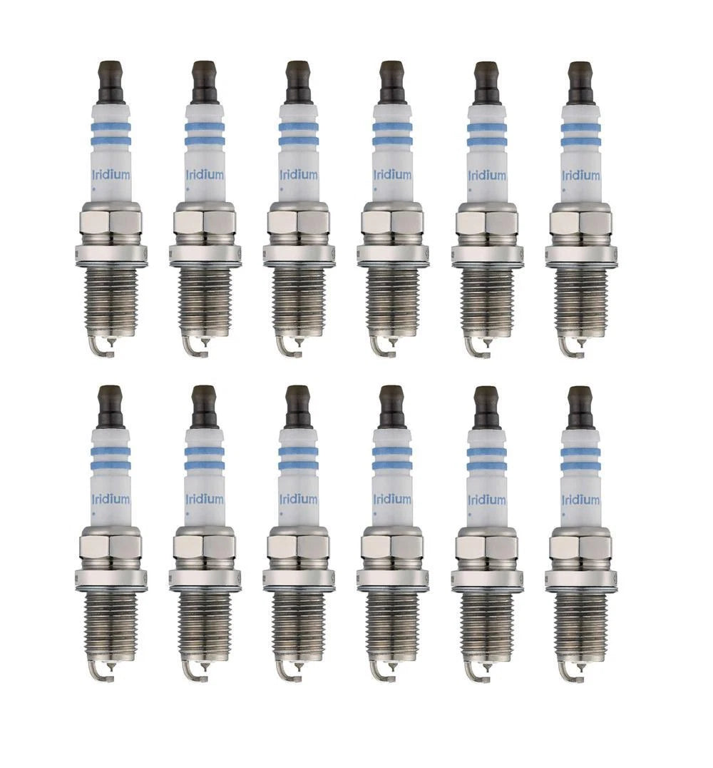 Set of 12 Bosch OE Double Iridium Spark Plugs for MB W203 C208 C209 W210