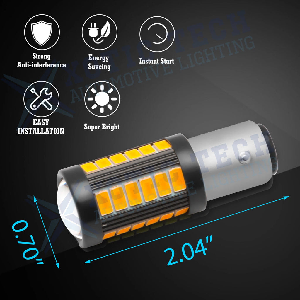 1157 LED Amber 3000K Front Rear Turn Signal Parking DRL (2000-2009)