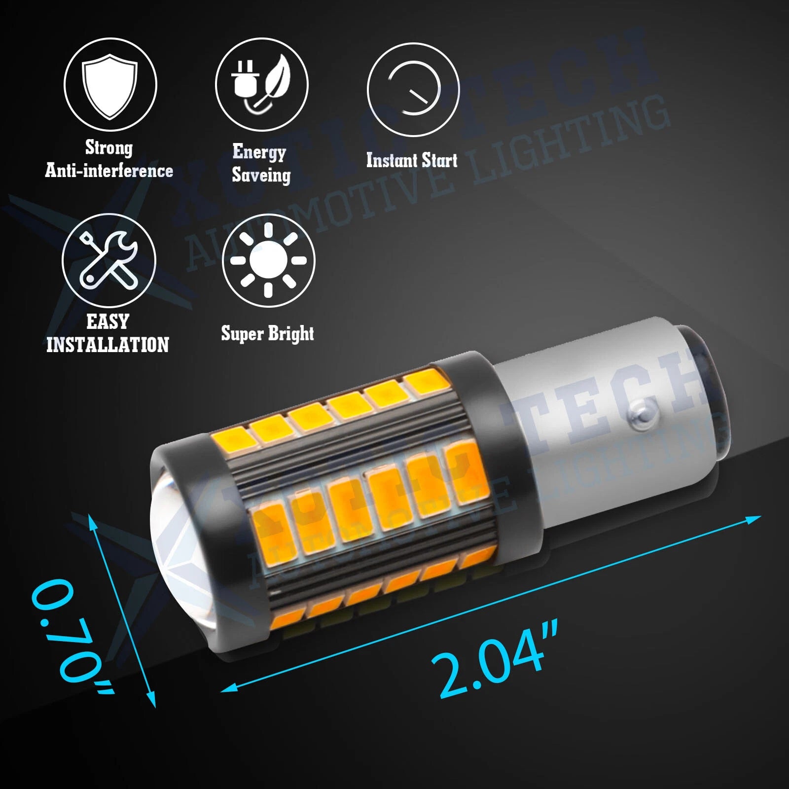 1157 LED Amber 3000K Front Rear Turn Signal Parking DRL (2000-2009)