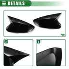 1 Pair Rearview Mirror Cover Cap for Hyundai Veloster (2012–2017) Gloss Black