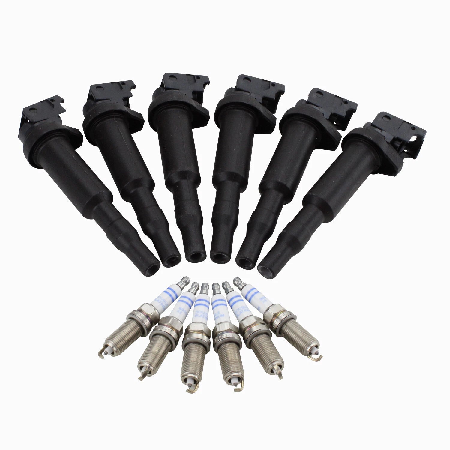 Set of 6 Direct Ignition Coils & Spark Plugs for BMW 128i (2008–2013)