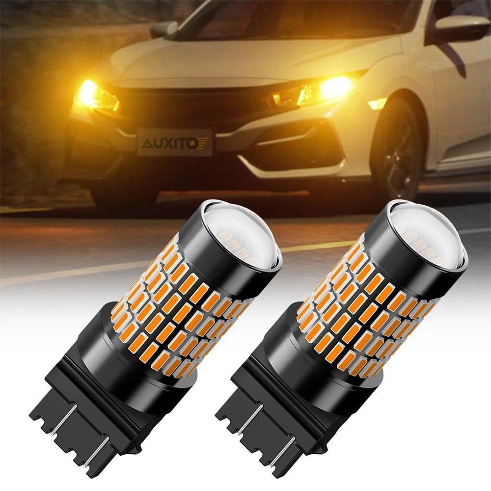 2X Yellow Amber 3157 LED Turn Signal Bulbs for Various Models