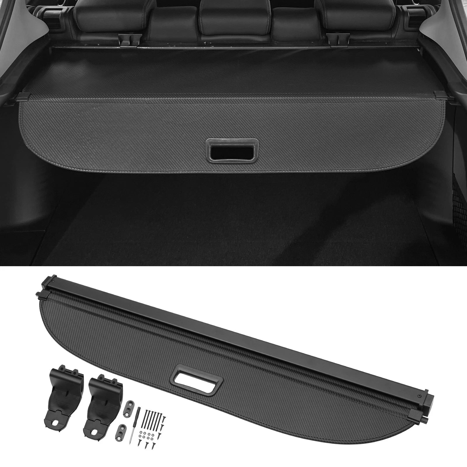Retractable Cargo Cover for Toyota C-HR (2017–2023) Black Carbon Fiber