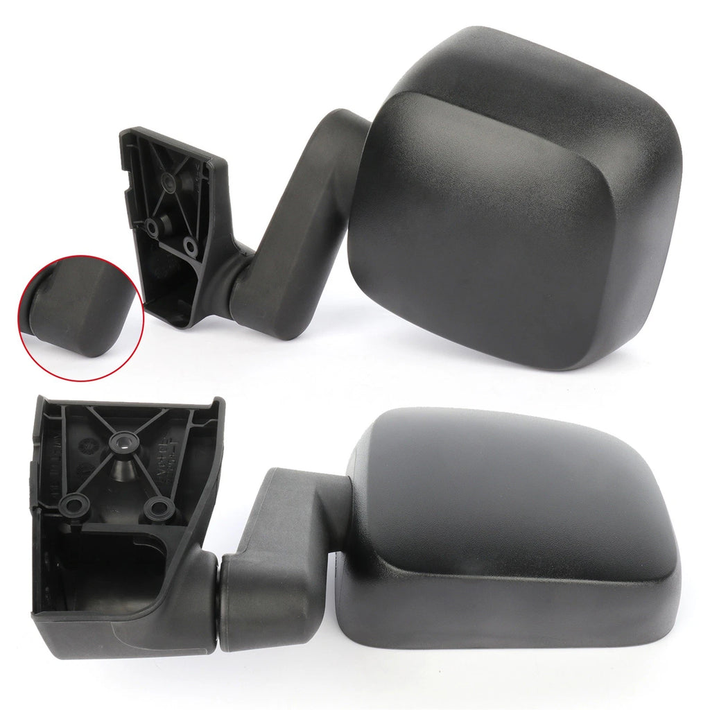 Set of 2 Side Mirrors for Jeep Wrangler TJ (2003–2006) Black Manual Fold