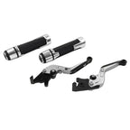Silver Extendable Brake Clutch Levers Grips Set for Suzuki GSX1400 (2001-2008)