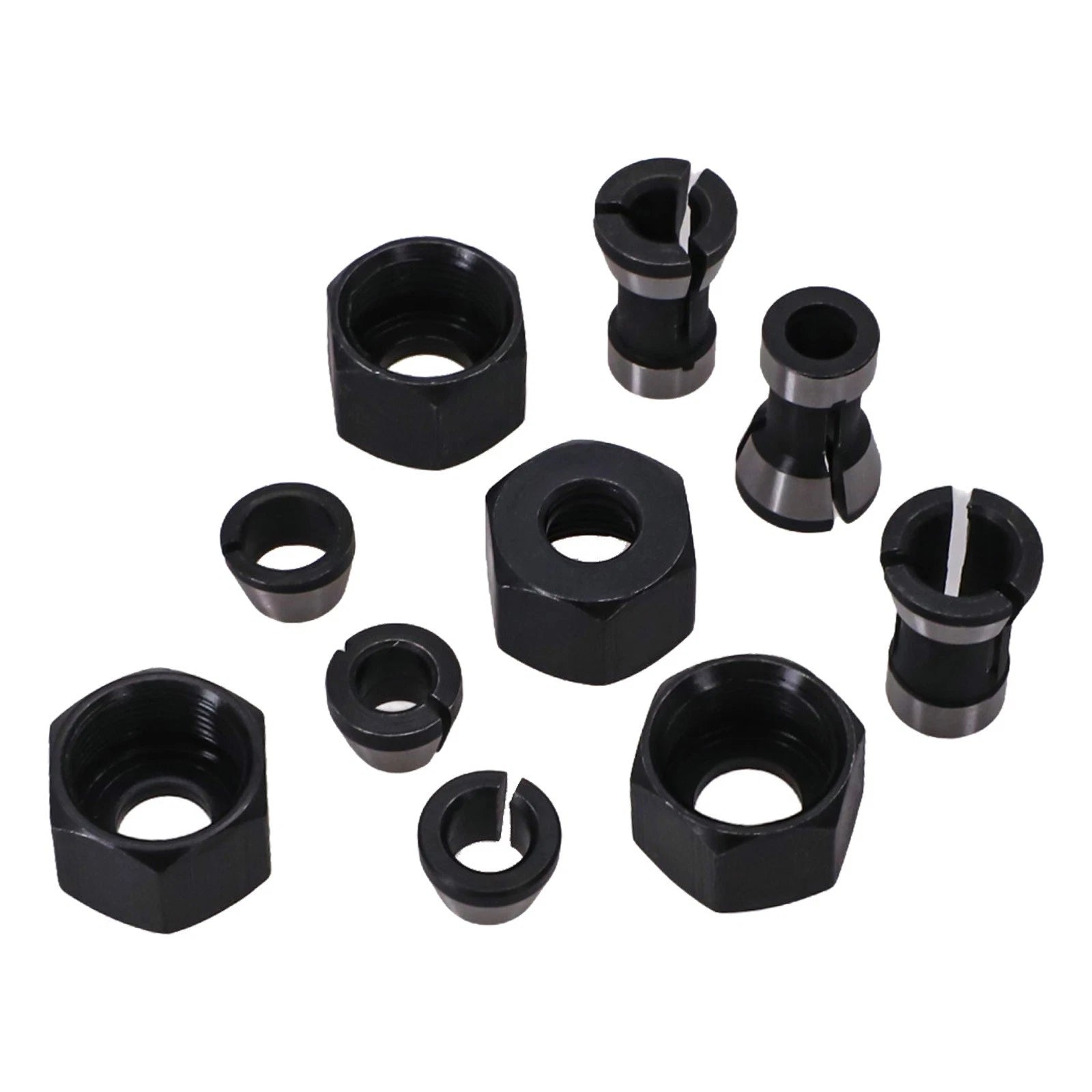 10 Piece Collet Chuck Adapter Kit for Wood Routing and Engraving