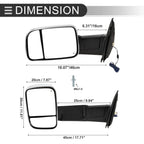 Tow Mirrors for Dodge Ram 1500 with Turn Signal Light Silver Tone 2 x