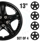 Set of 4 Black 13 Inch Wheel Hub Caps for R13 Tires
