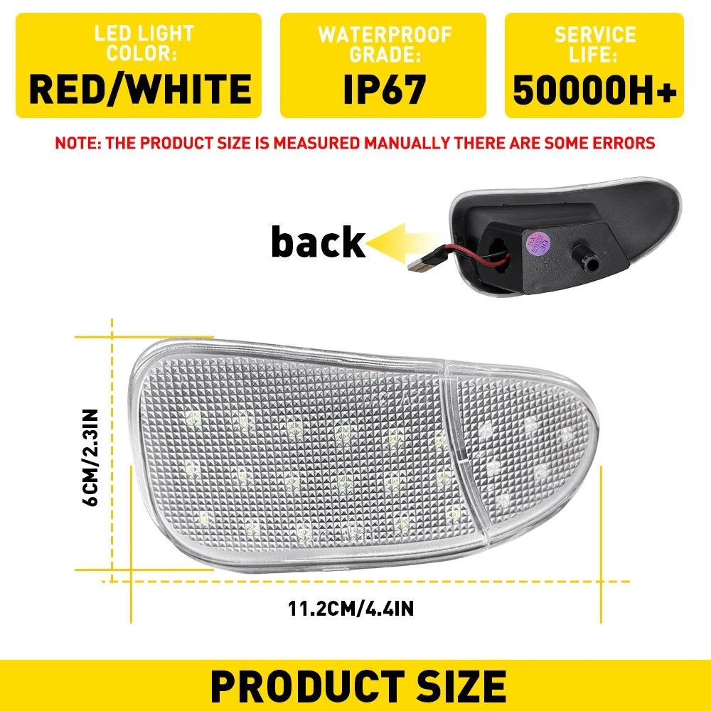 LED Door Courtesy Light Pair for Ford F-250 (1997–1999) - Clear Lens Red White