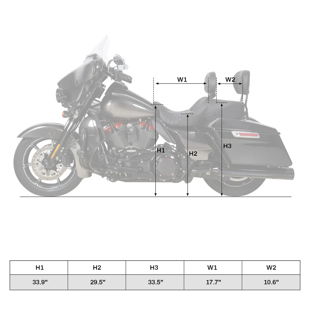 Driver Passenger Seat for Harley Road King Electra Glide (2009–2023)