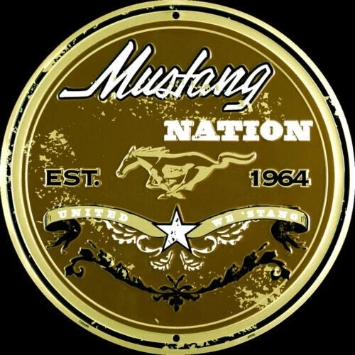 12" Embossed Metal Sign for Mustang (1964–Present)