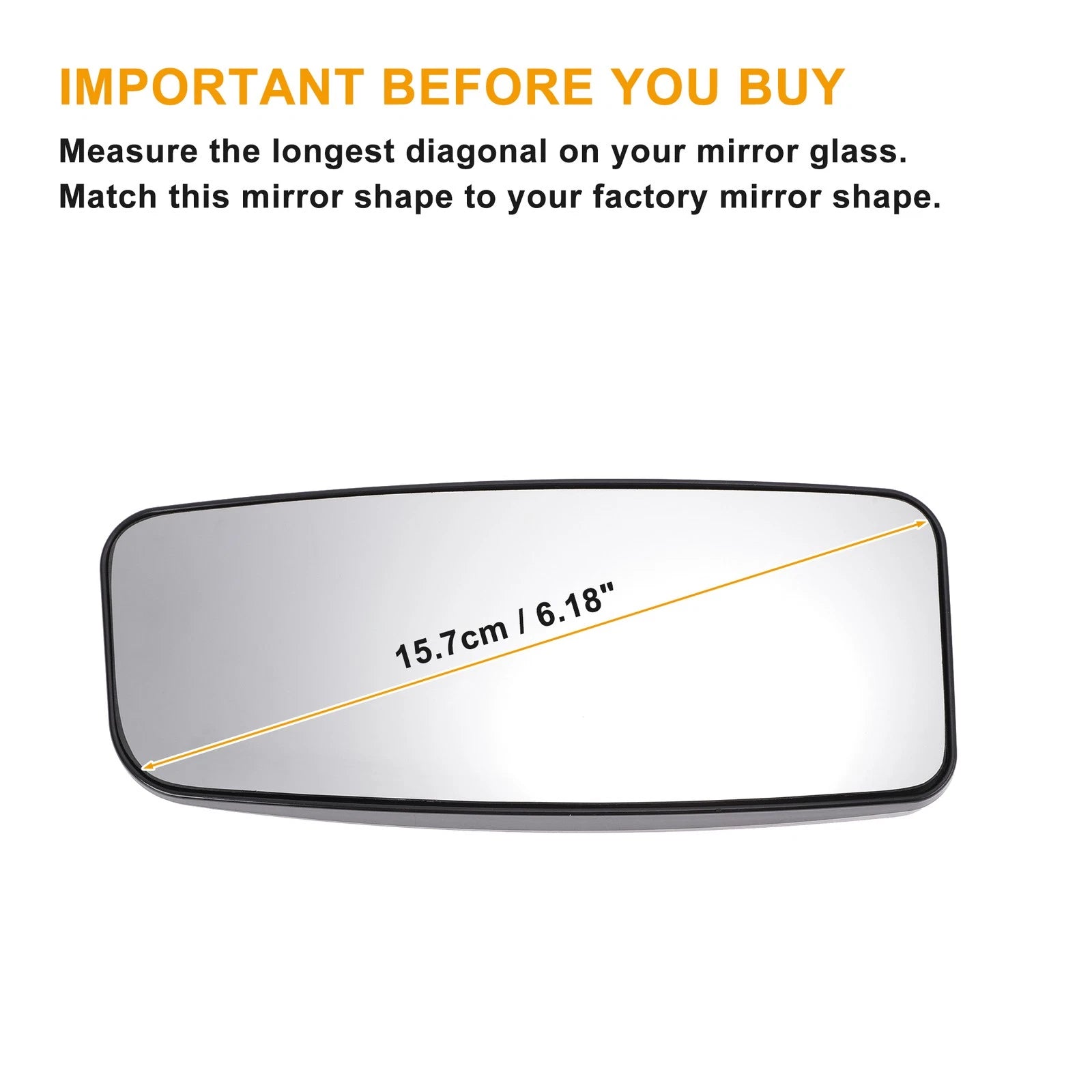 Left Lower White Mirror Glass w/ Back for Mercedes Sprinter (2006–2011)