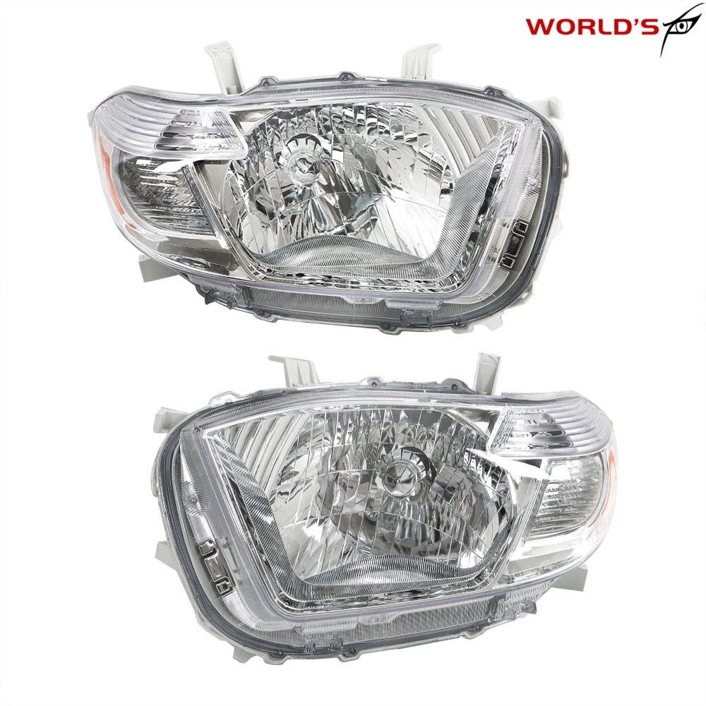 Halogen Chrome Housing Headlight for Toyota Highlander (2008–2010)