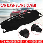 Anti-Sun Dashboard Cover Mat Black for Kia Sportage (2016–2021)