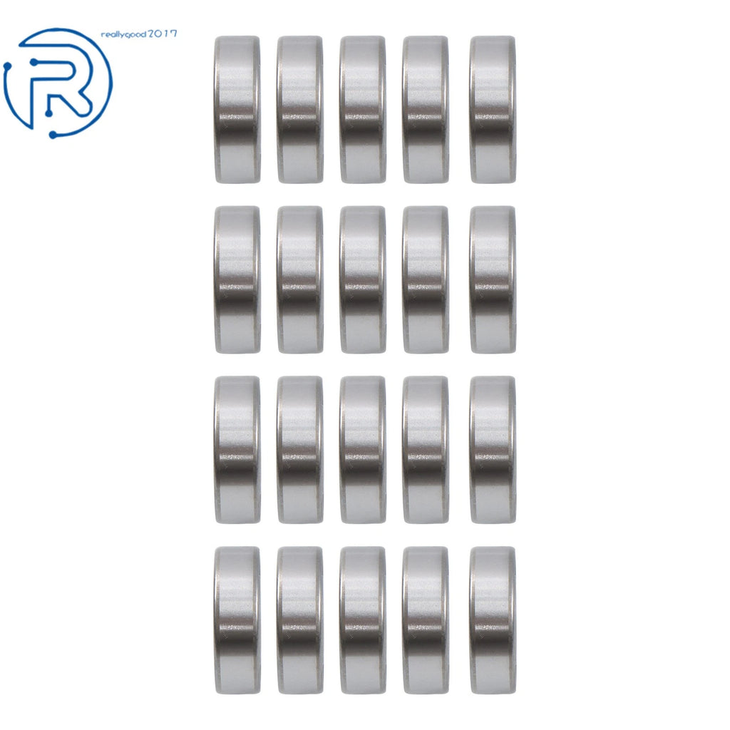 20Pcs 6203-2RS Ball Bearing for 17×40×12mm (Pre-Lubricated, Double Rubber Seals)