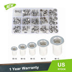 150-Piece Aluminum Rivet Nut Kit for Metric Rivnuts M3 M4 M5 M6 M8